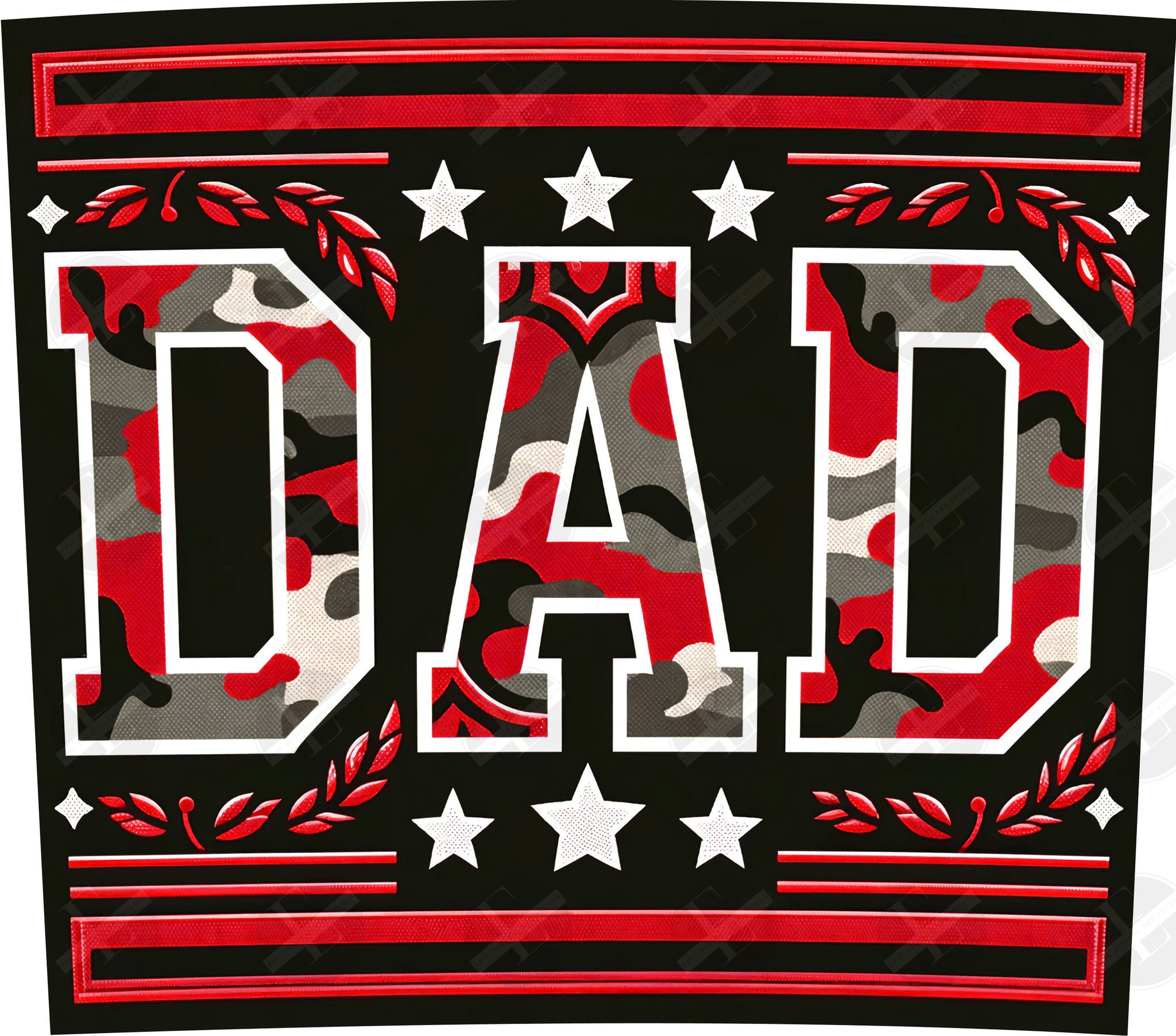 Dad Tumbler Wraps - Dad Red Camo Skinny Tumbler Wrap Design - Tumbler Sublimation Designs Straight & Tapered - Instant Download