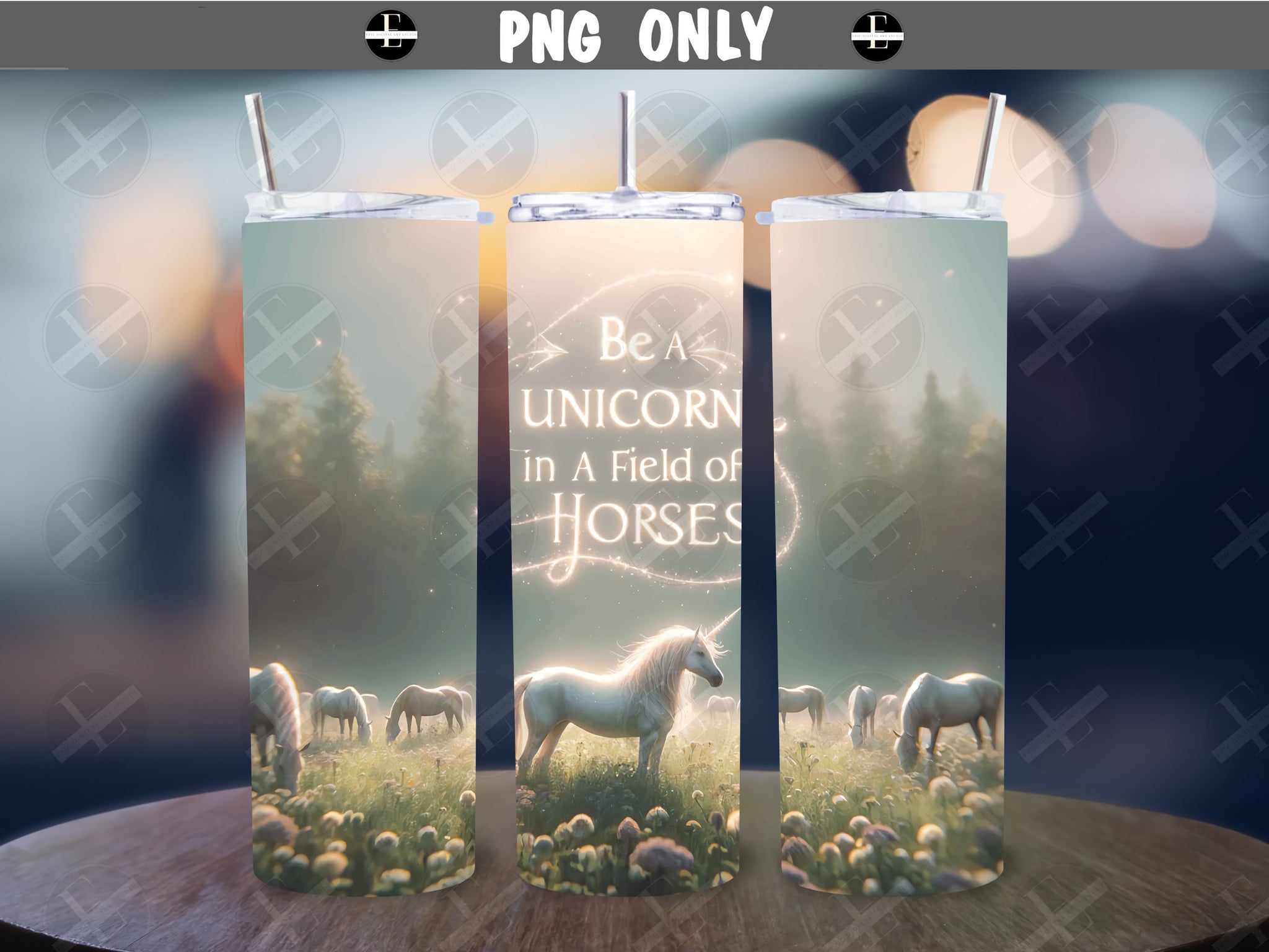 Unicorn Tumbler Wraps - Be a Unicorn in a Field of Horses Tumbler Wrap - Tumbler Sublimation Designs Straight & Tapered - Instant Download
