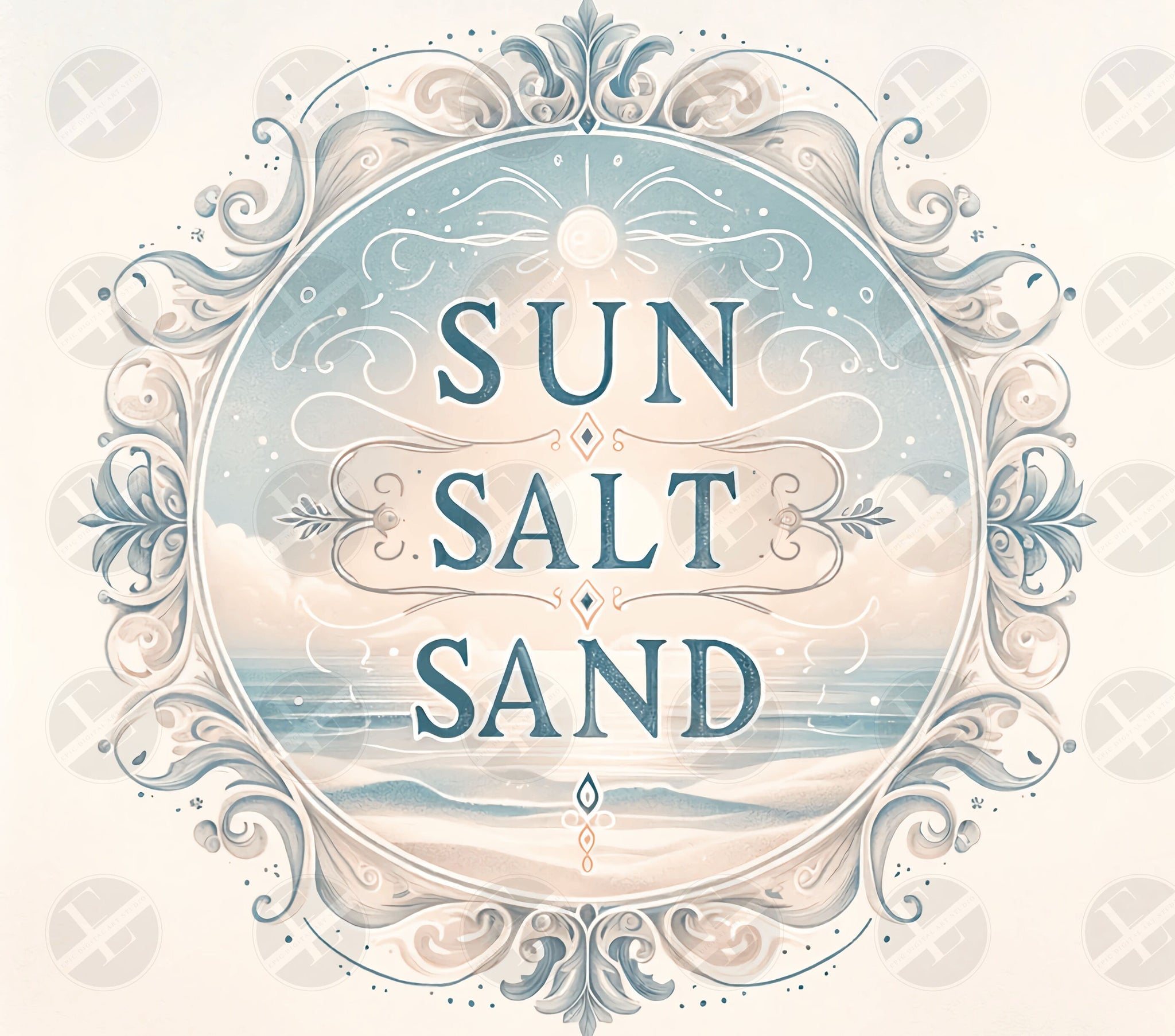 Beach Tumbler Wraps - Sun Salt Sand Skinny Tumbler Wrap - Tumbler Sublimation Designs Straight & Tapered - Instant Download