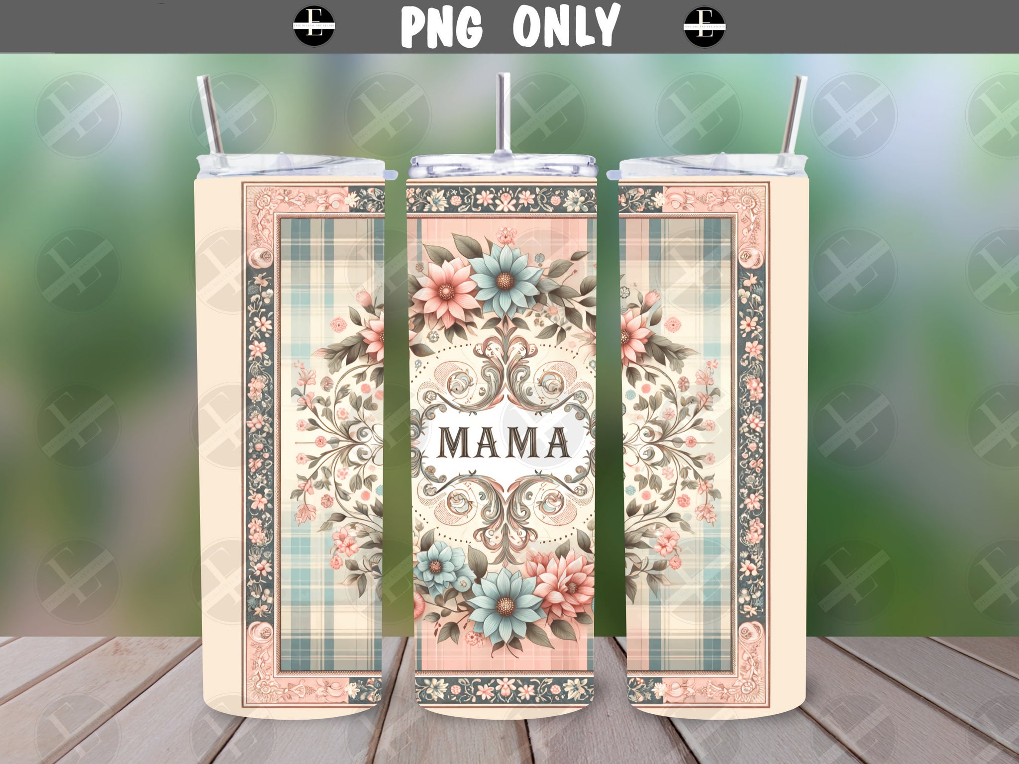 Mama Tumbler Wraps - Floraltumbler Wrap Skinny Tumbler Wrap Design - Tumbler Sublimation Designs Straight & Tapered - Instant Download