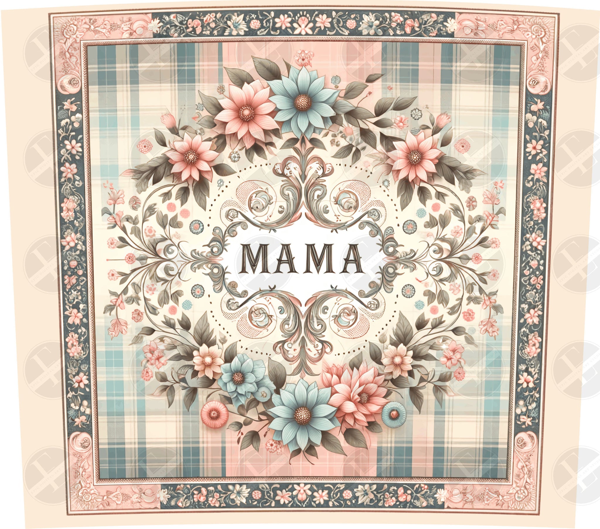 Mama Tumbler Wraps - Floraltumbler Wrap Skinny Tumbler Wrap Design - Tumbler Sublimation Designs Straight & Tapered - Instant Download
