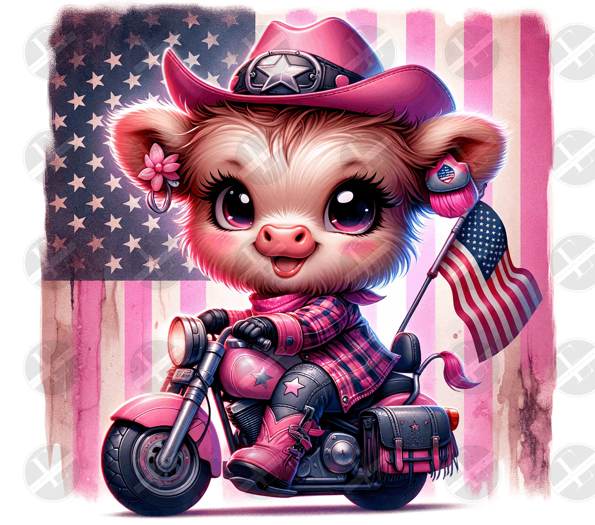 patriotic highland cow biker tumbler wraps, patriotic tumbler wraps, pink highland cow, 20ozs skinny wraps, 20ozs wraps designs, tumbler 20ozs wraps, sublimational tumbler wrap, tumblerwraps designs, patriotic pink cow, 20ozs wrap, 20ozs wraps