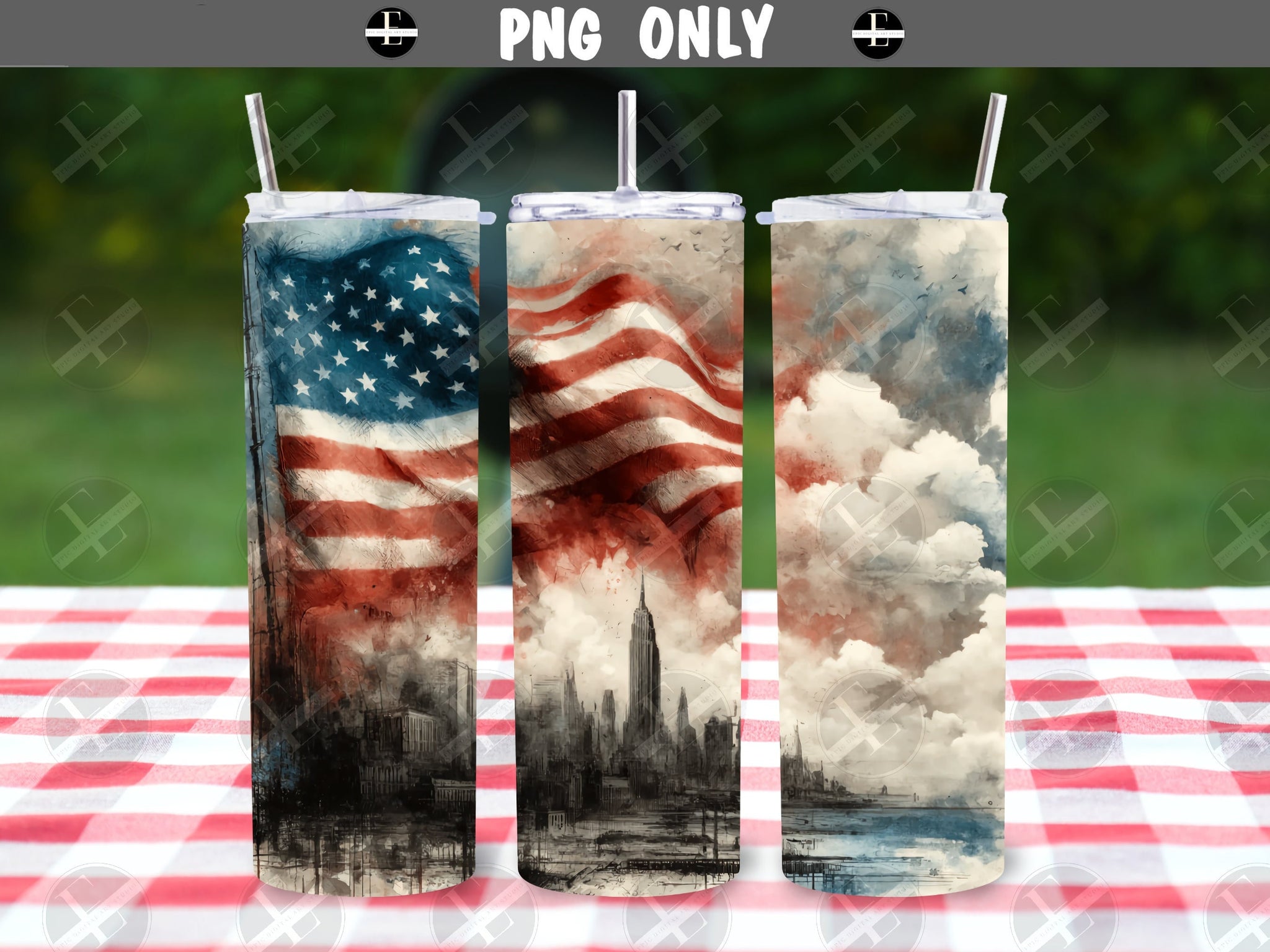 patriotic tumbler wrap 20 oz sublimation PNG tumbler design