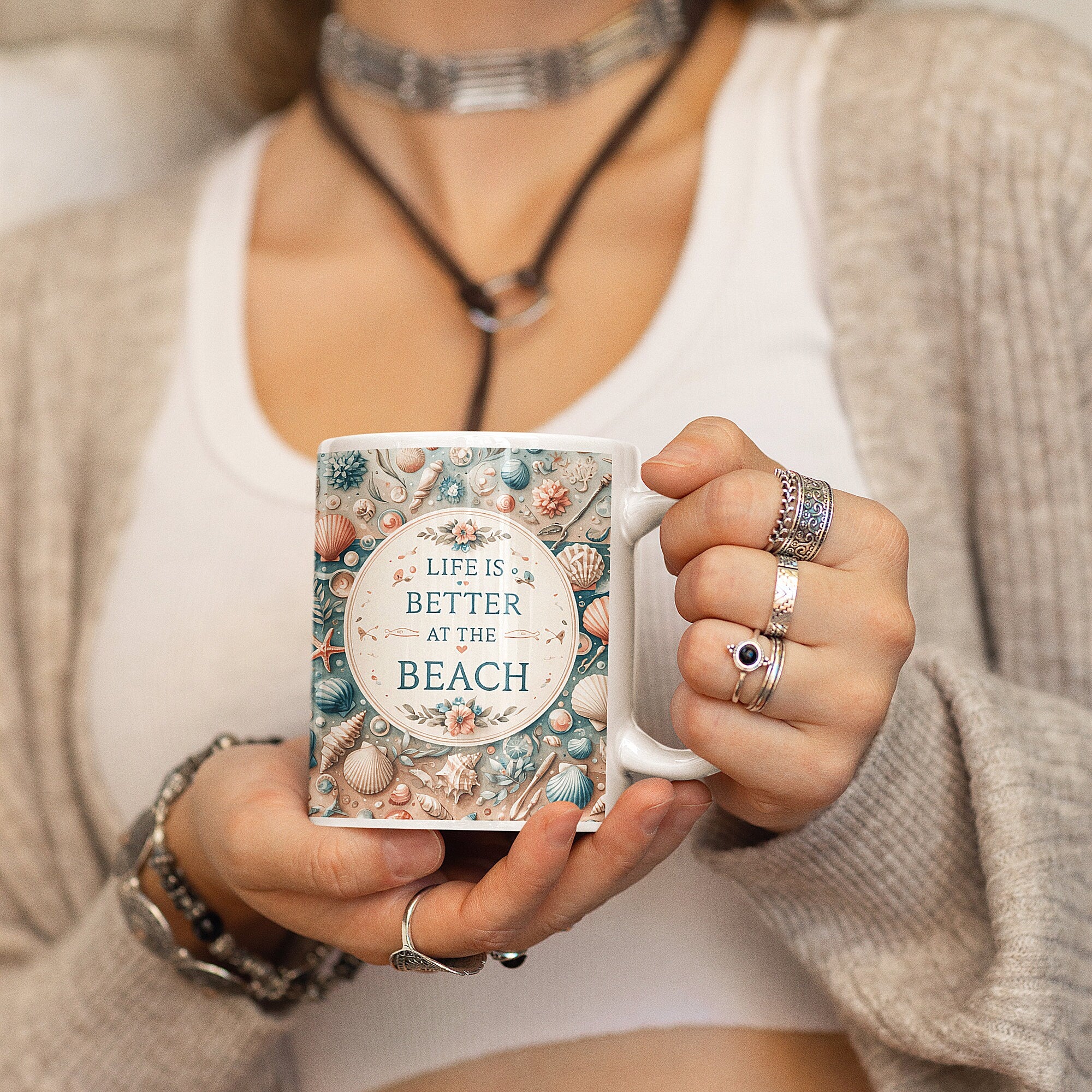 life is better at the beach 11oz mug wrap, 11oz beach mug design, beach mug art, 11oz mug art beach, life is better at the beach mug design, mug design, mug art, coffee cup beach wrap, coastal coffee mug wrap design, 11oz coffee mug wrap art