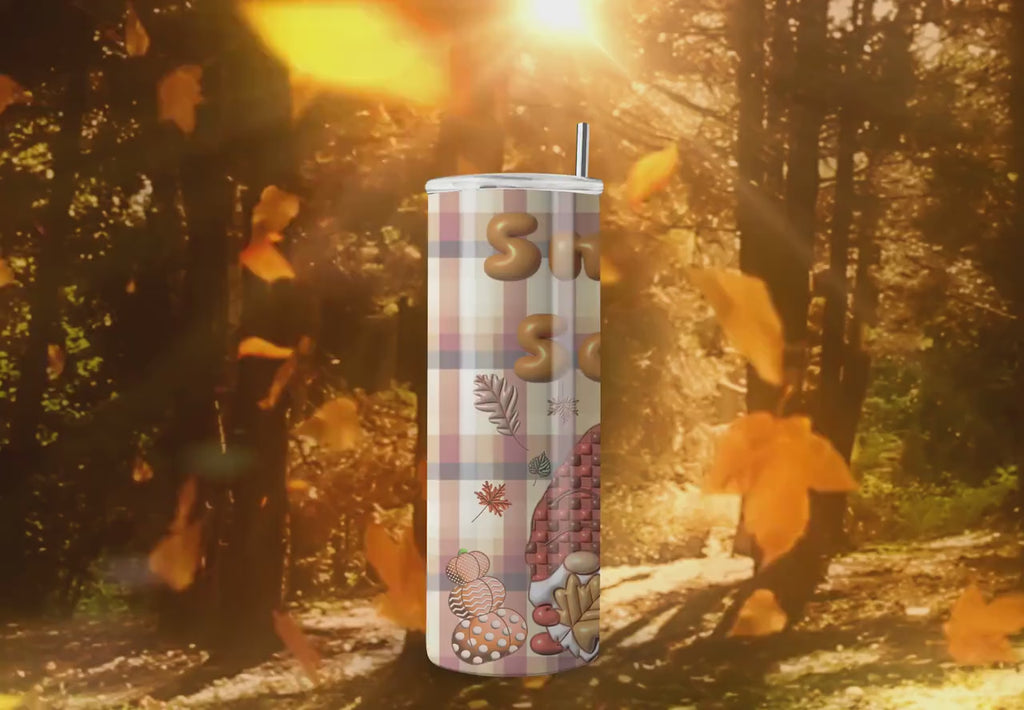 3D Fall Gnomes Tumbler Wrap Design - 3D Inflated Puff Tumbler Wraps - Ideal Tumbler Sublimation Designs Straight & Tapered- Instant Download