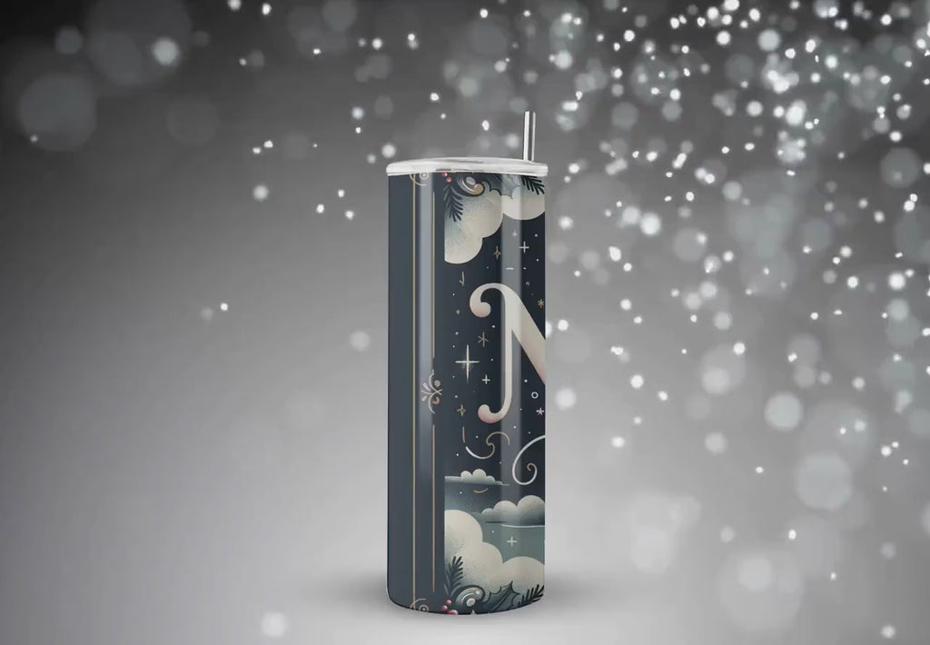 Tumbler Sublimation Designs - Christmas Tumbler Wraps - Noel Calm Scene Skinny Tumbler Design - Straight & Tapered - Instant Download