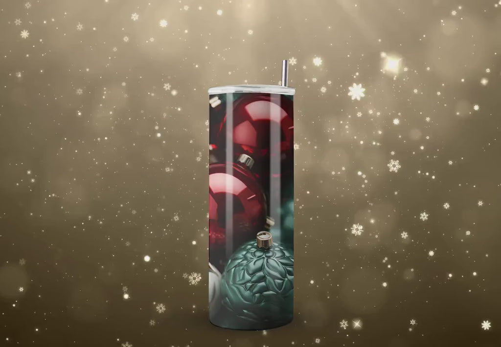 3d Tumbler Wraps - 3D Christmas Ornaments Skinny Tumbler Design - Tumbler Sublimation Designs Straight & Tapered - Instant Download