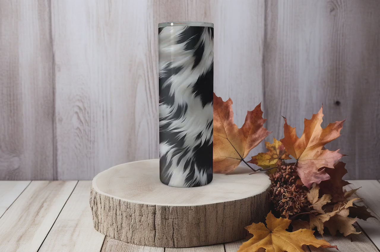3D Tumbler Wraps - 3D Cow Print Skinny Tumbler Wrap Design - Ideal Tumbler Sublimation Designs Straight & Tapered - Instant Download