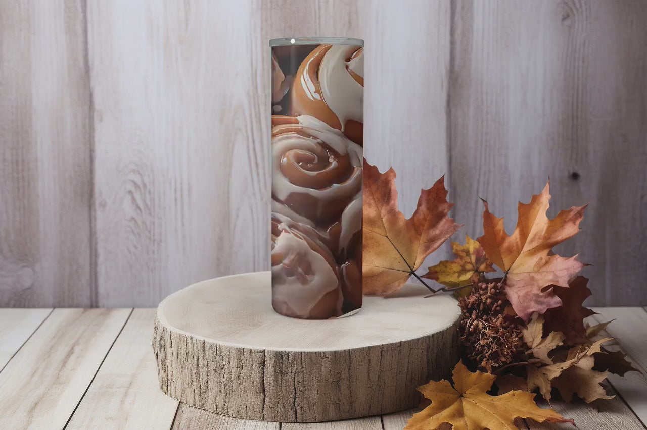 3D Tumbler Wraps - 3D Colorful Cinnamon Rolls Skinny Tumbler Wrap Design - Tumbler Sublimation Designs Straight & Tapered - Instant Download