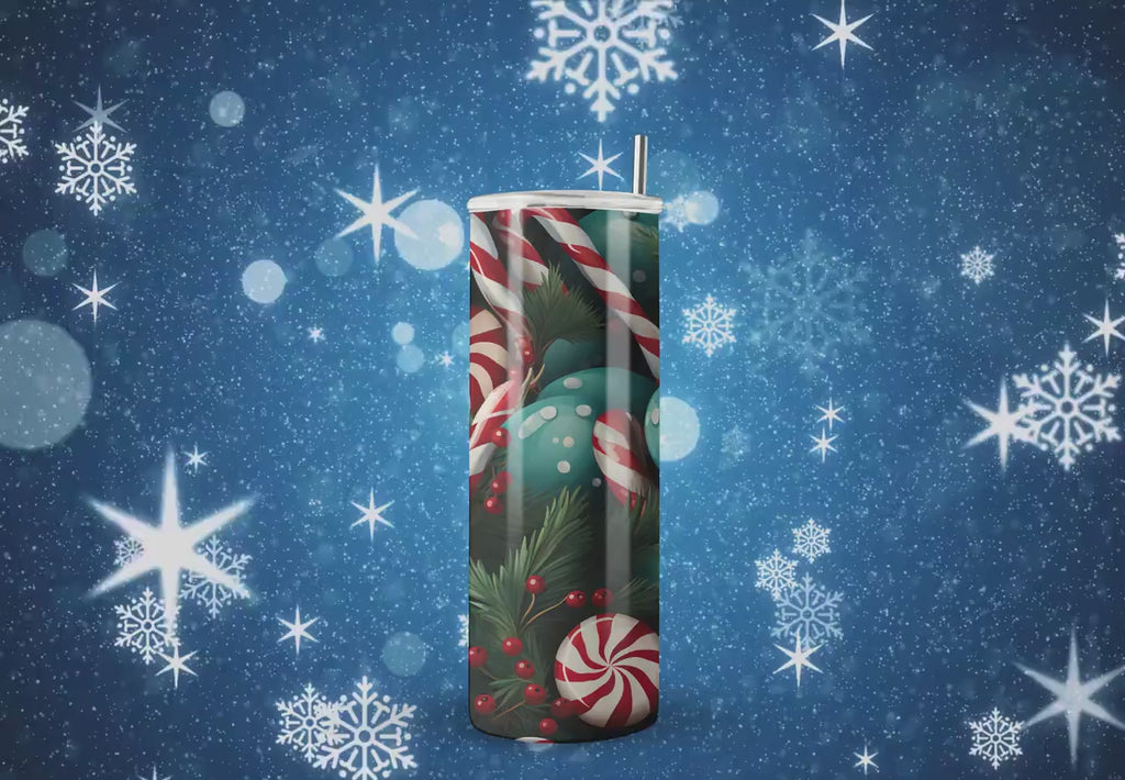 Christmas Candy Canes Tumbler Wraps - PNG Tumbler Wraps - Skinny Tumbler Wrap - Sublimation Designs Straight & Tapered - Instant Download