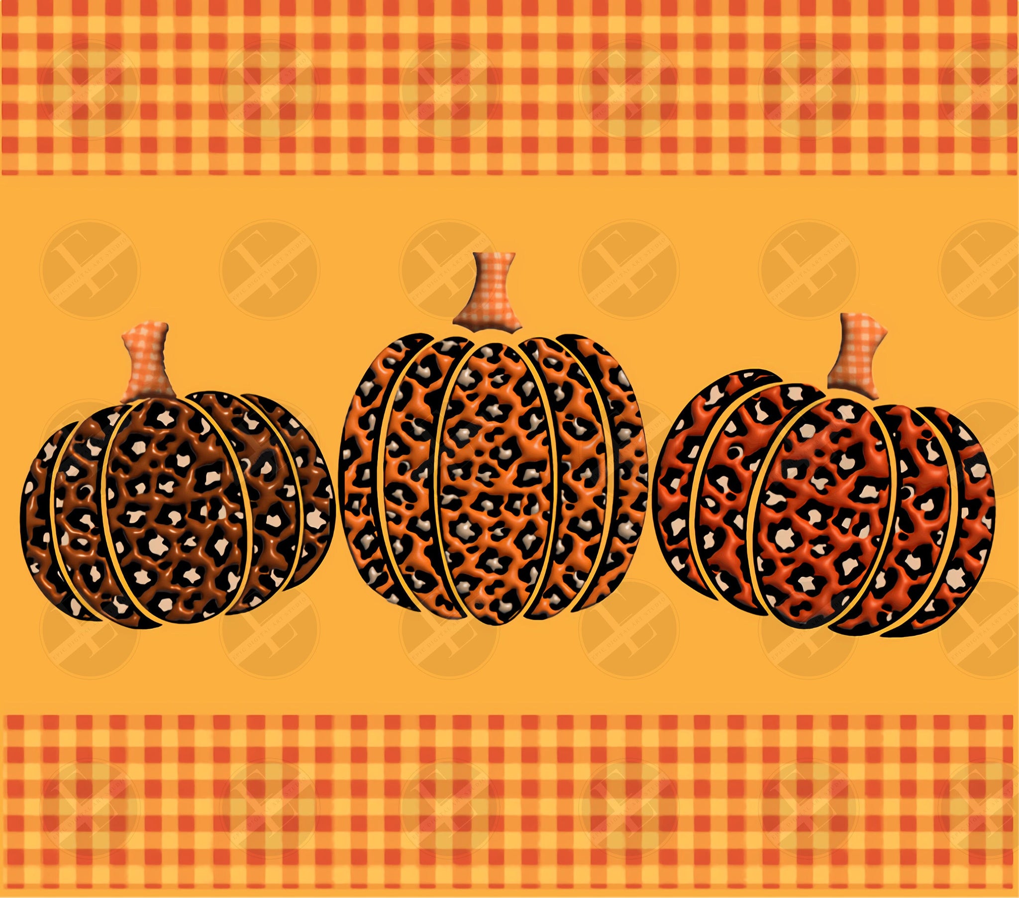 3D Fall Pumpkins Tumbler Wrap Design - 3D Inflated Puff Tumbler Wraps - Ideal Tumbler Sublimation Designs Straight Only - Instant Download