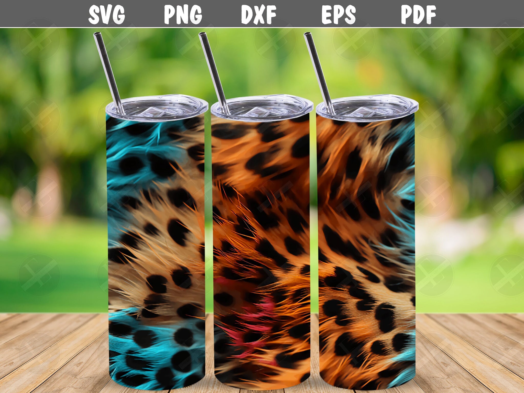 3D Tumbler Wraps - 3D Animal Hair Skinny Tumbler Wrap Design - Ideal Tumbler Sublimation Designs Straight & Tapered - Instant Download