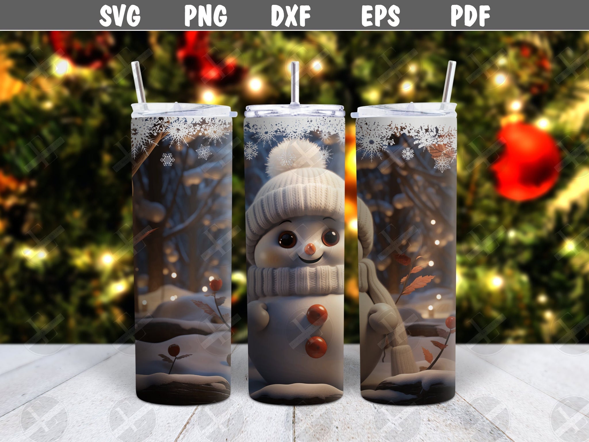 christmas tumbler wrap, christmas winter snowman skinny tumbler wrap design for sublimation