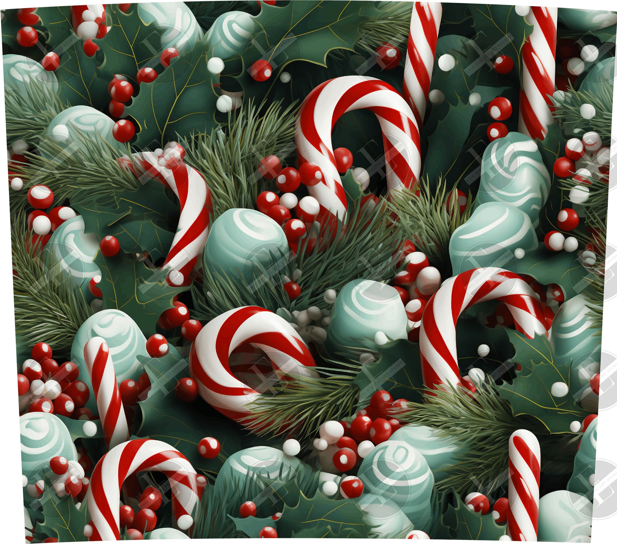 Christmas Candy Canes Tumbler Wraps - PNG Tumbler Wraps - Skinny Tumbler Wrap - Sublimation Designs Straight & Tapered - Instant Download