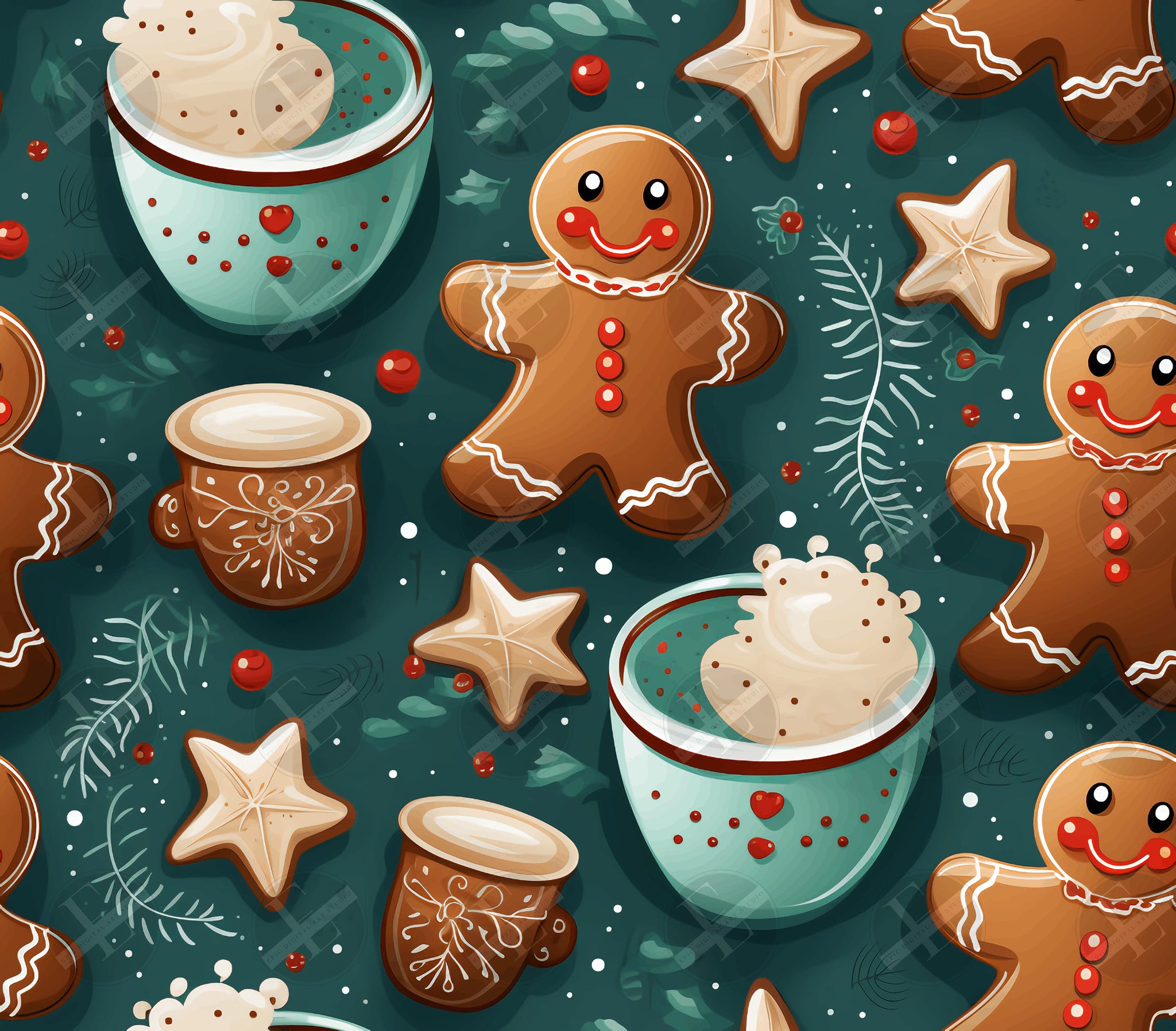 christmas tumbler wrap gingerbread man cookies skinny 20 oz tumbler design