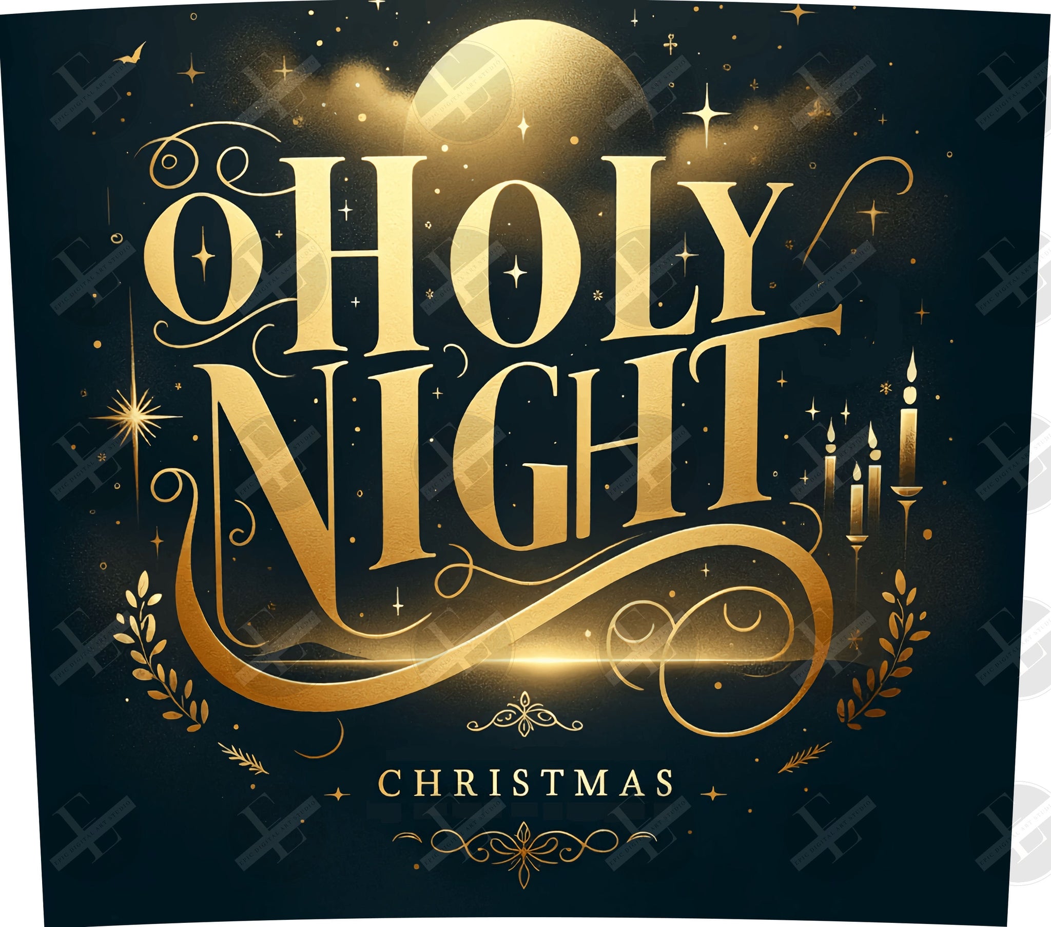 Christmas Tumbler Wraps - O Holy Night Skinny Tumbler Design - Tumbler Sublimation Designs Straight & Tapered - Instant Download