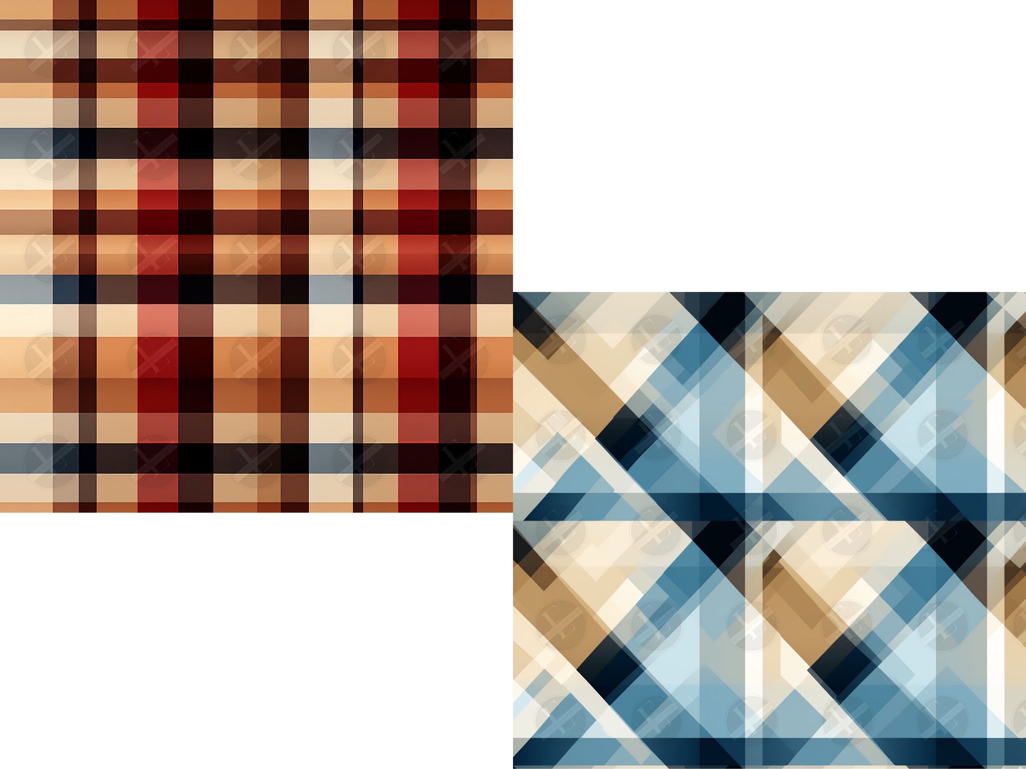 Autumn Plaid Seamless Patterns Digital Download PNG - Bundle of 10 - Rich Autumn Color Patterns - Commercial & Personal Use