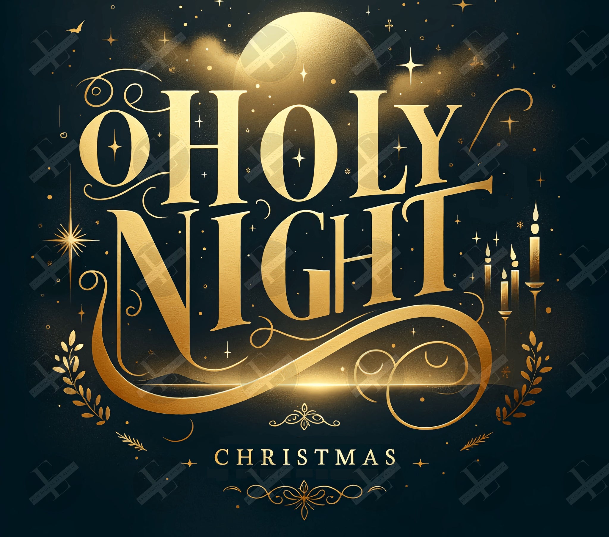 Christmas Tumbler Wraps - O Holy Night Skinny Tumbler Design - Tumbler Sublimation Designs Straight & Tapered - Instant Download