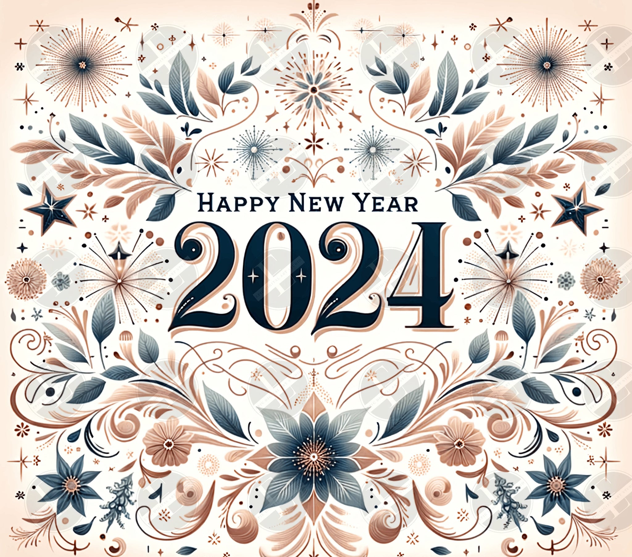 New Year 2024 Tumbler Wraps - 2024 Skinny Tumbler Wrap Design - Ideal Tumbler Sublimation Designs Straight & Tapered - Instant Download