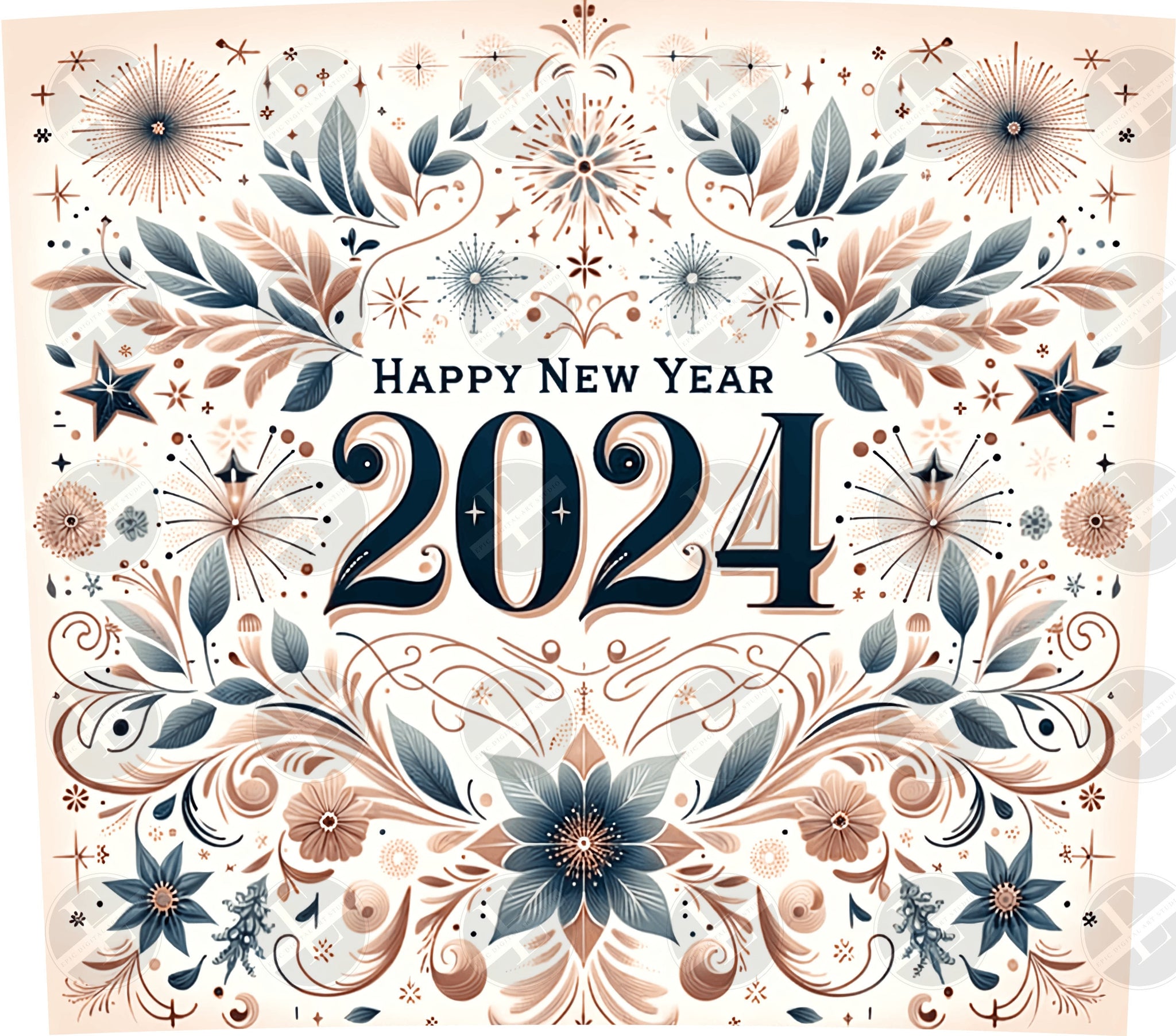 New Year 2024 Tumbler Wraps - 2024 Skinny Tumbler Wrap Design - Ideal Tumbler Sublimation Designs Straight & Tapered - Instant Download