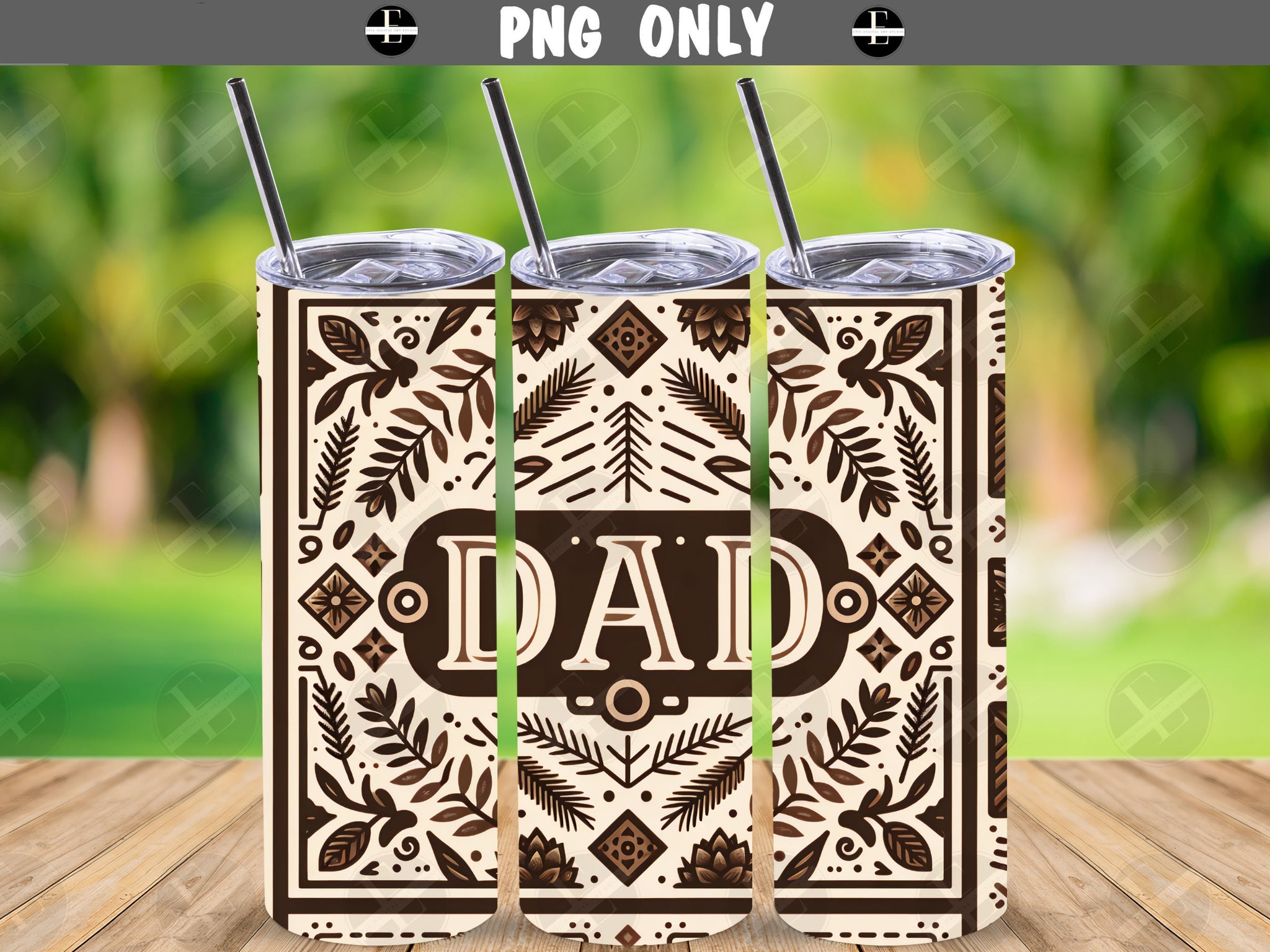 Dad Tumbler Wraps - Dad Hunting Skinny Tumbler Wrap Design - Tumbler Sublimation Designs Straight & Tapered - Instant Download