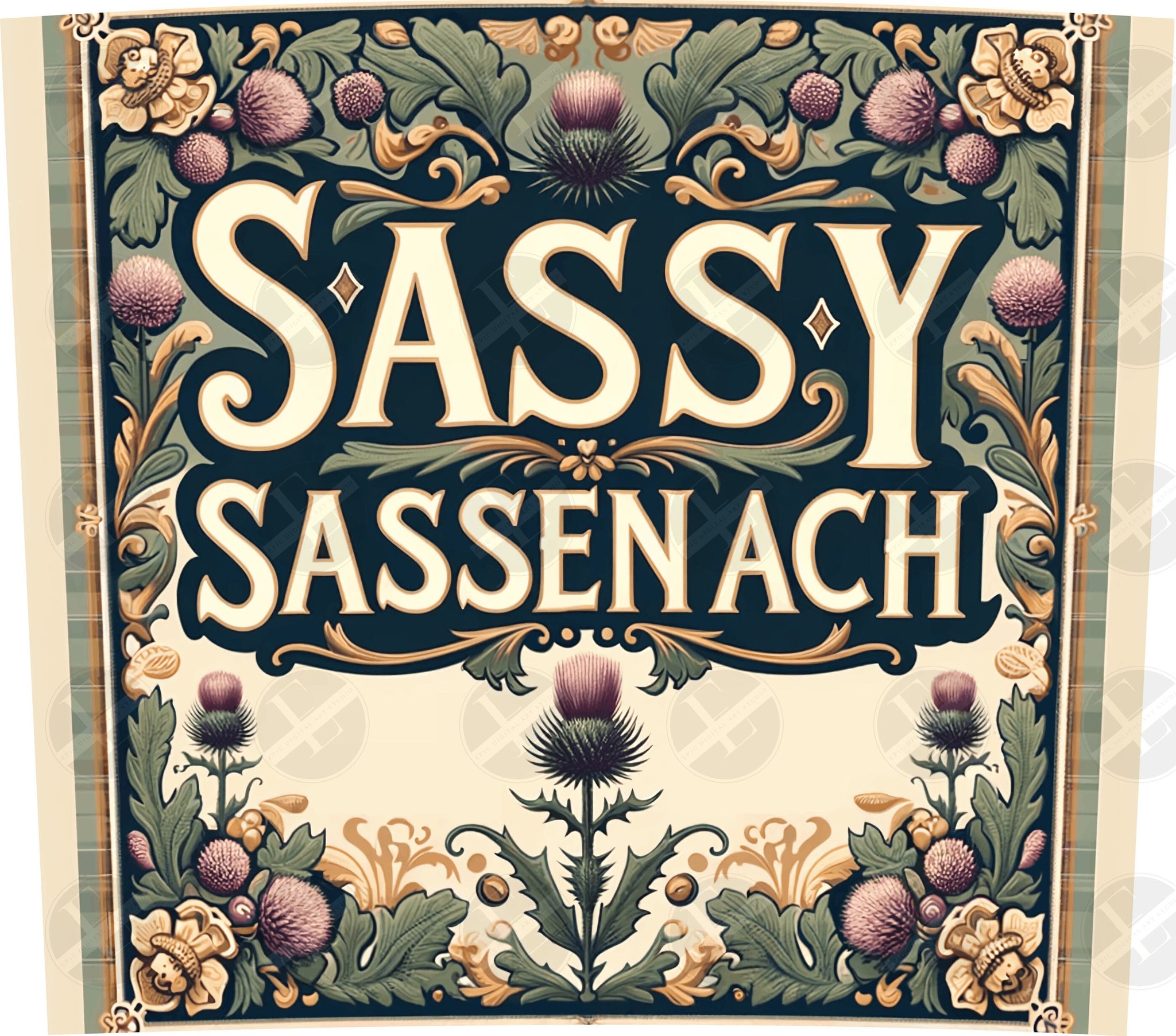 Sassy Sassenach Outlander Skinny Tumbler Design - Sassy Tumbler Wraps - Sublimation Designs PNG Straight & Tapered - Instant Download
