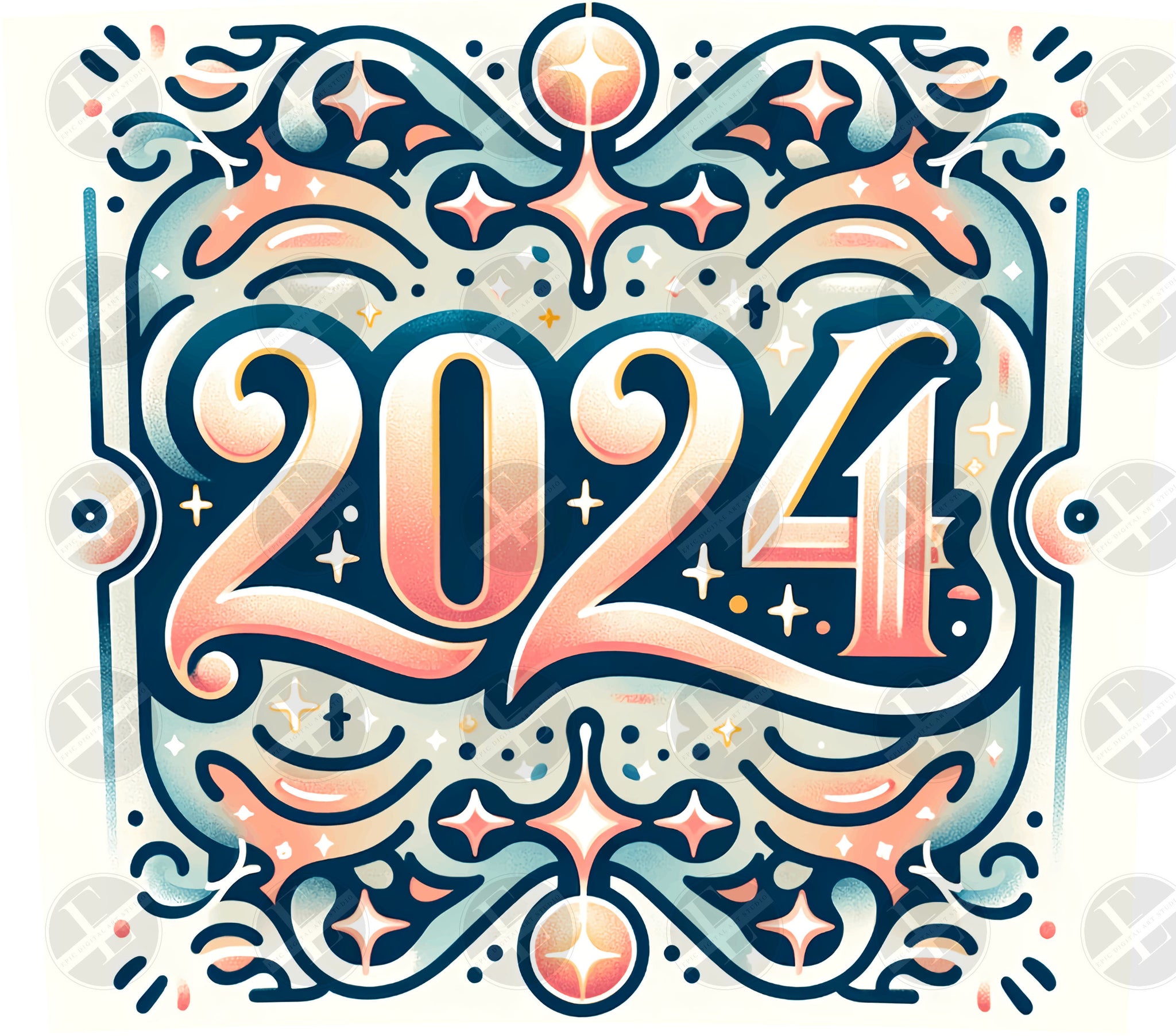 New Year 2024 Tumbler Wraps - 2024 Skinny Tumbler Wrap Design - Tumbler Sublimation Designs Straight & Tapered - Instant Download