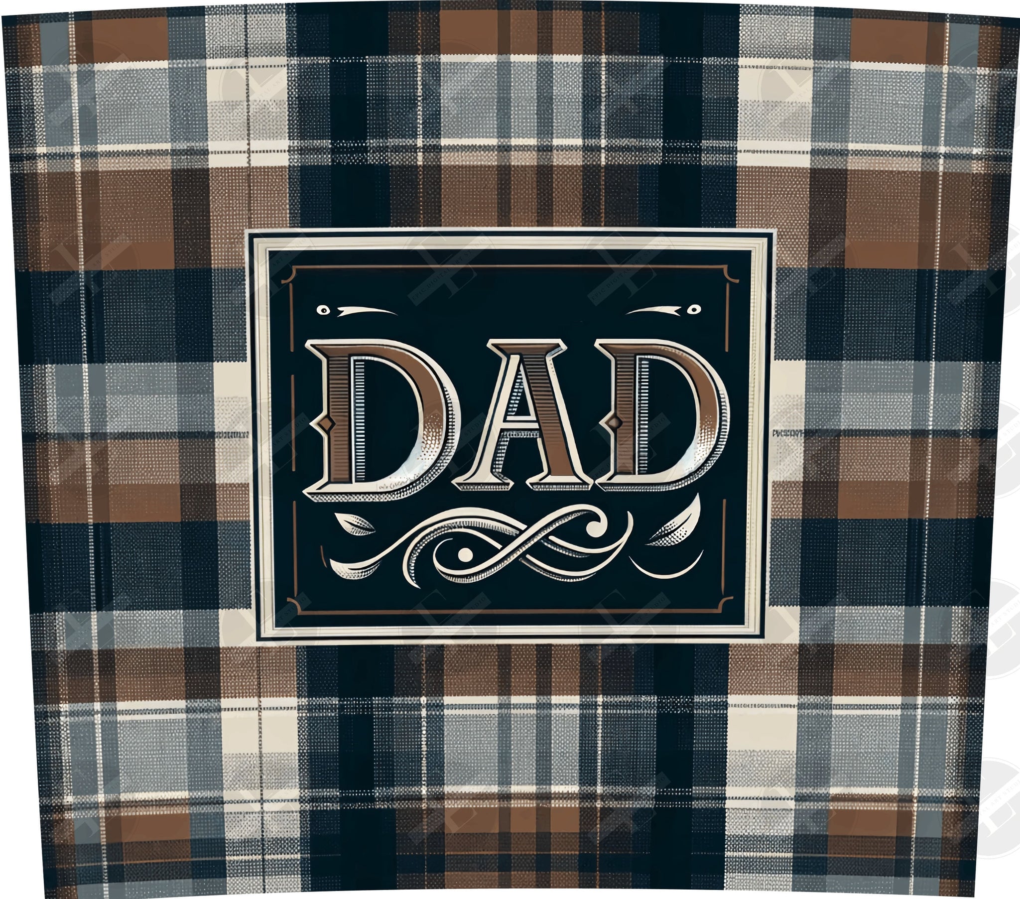 Dad Tumbler Wraps - Dad Plaid Skinny Tumbler Wrap Design - Tumbler Sublimation Designs Straight & Tapered - Instant Download