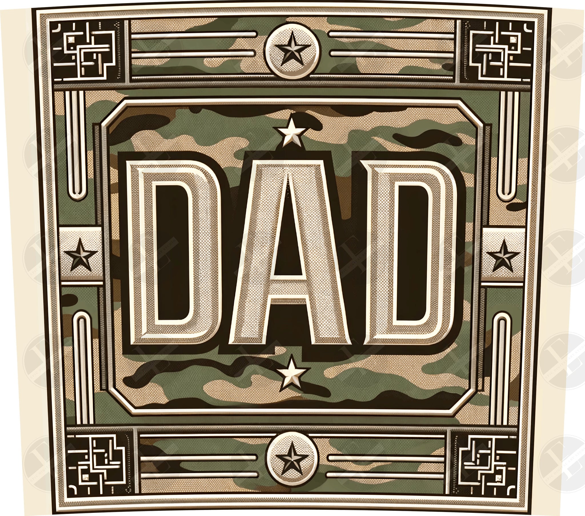 Dad Tumbler Wraps - Dad Military Camo Skinny Tumbler Wrap Design - Tumbler Sublimation Designs Straight & Tapered - Instant Download