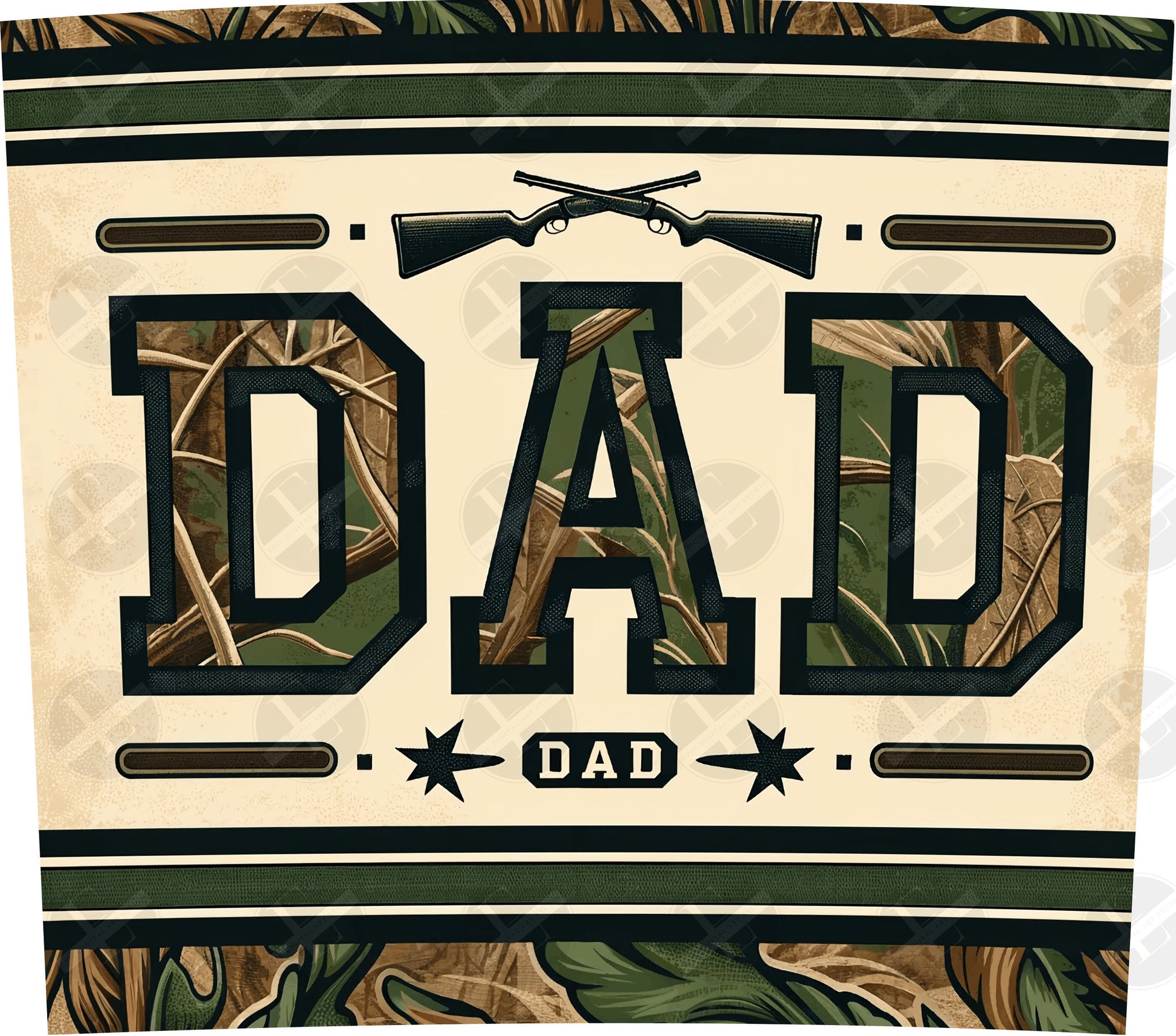 Dad Tumbler Wraps - Dad Hunting Skinny Tumbler Wrap Design - Tumbler Sublimation Designs Straight & Tapered - Instant Download