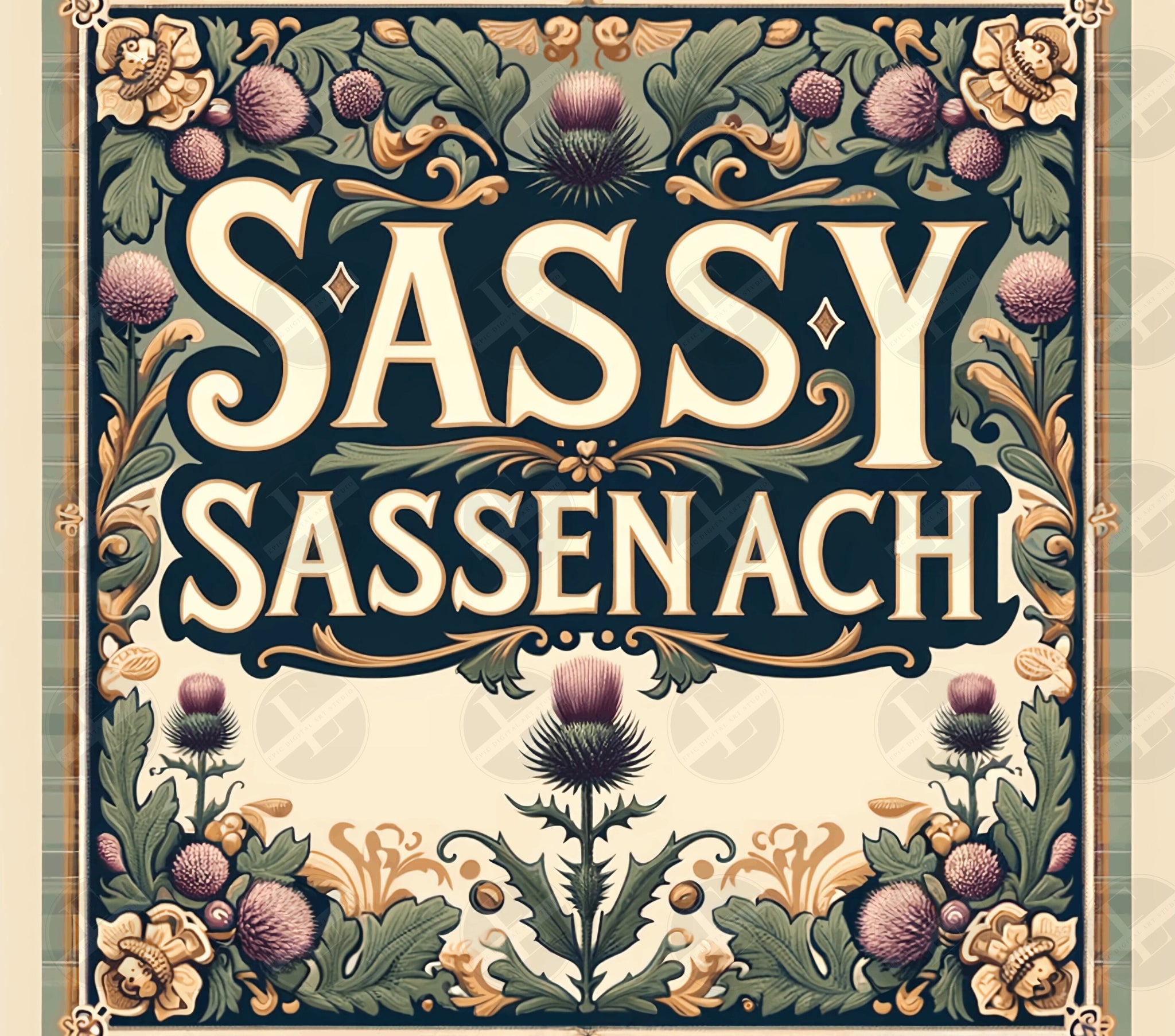 Sassy Tumbler Wraps - Sassy Sassenach Outlander Skinny Tumbler Design - Sublimation Designs PNG Straight & Tapered - Instant Download