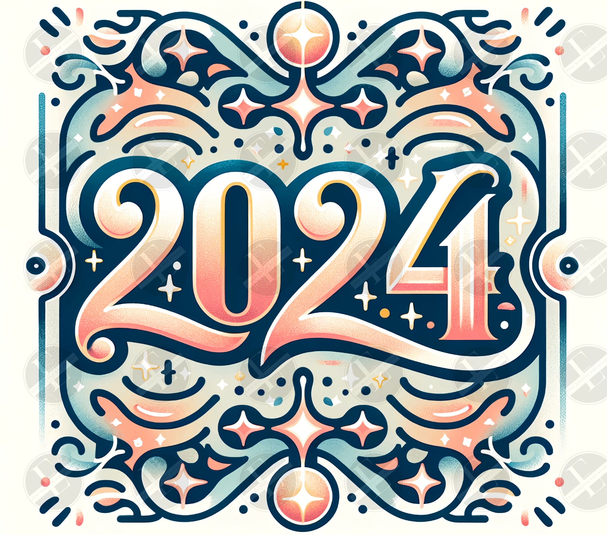 New Year 2024 Tumbler Wraps - 2024 Skinny Tumbler Wrap Design - Tumbler Sublimation Designs Straight & Tapered - Instant Download