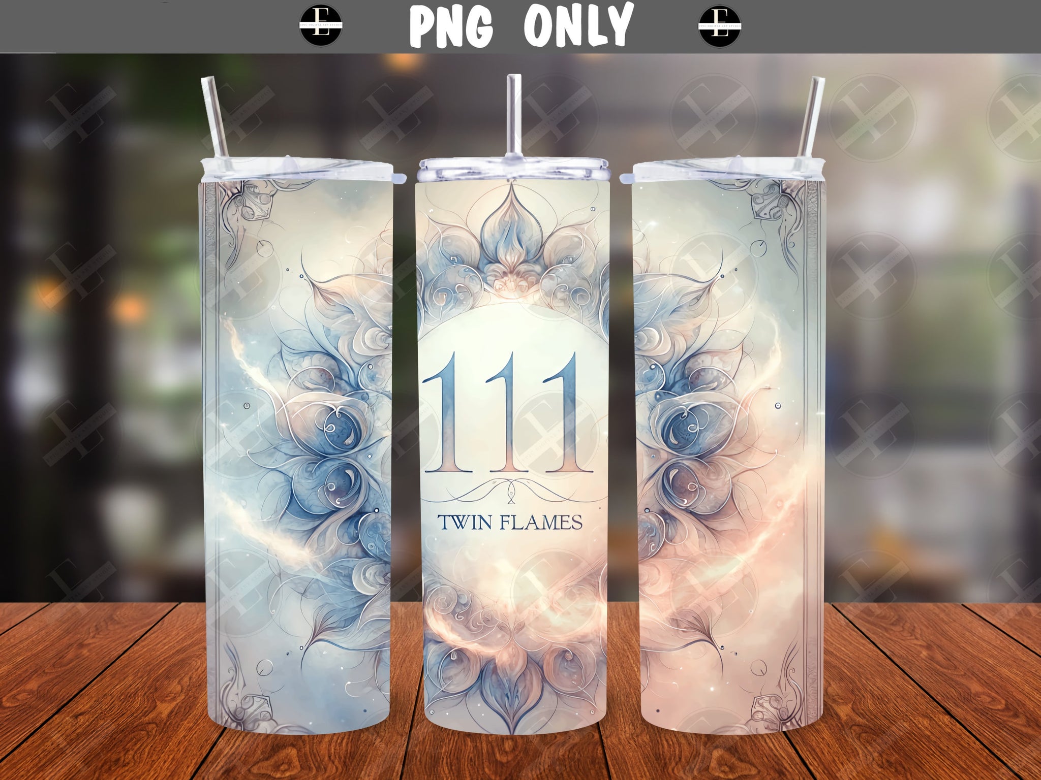 Twin Flames Tumbler Wraps - 111 Twin Flames Skinny Tumbler Design - Tumbler Sublimation Designs Straight & Tapered - Instant Download