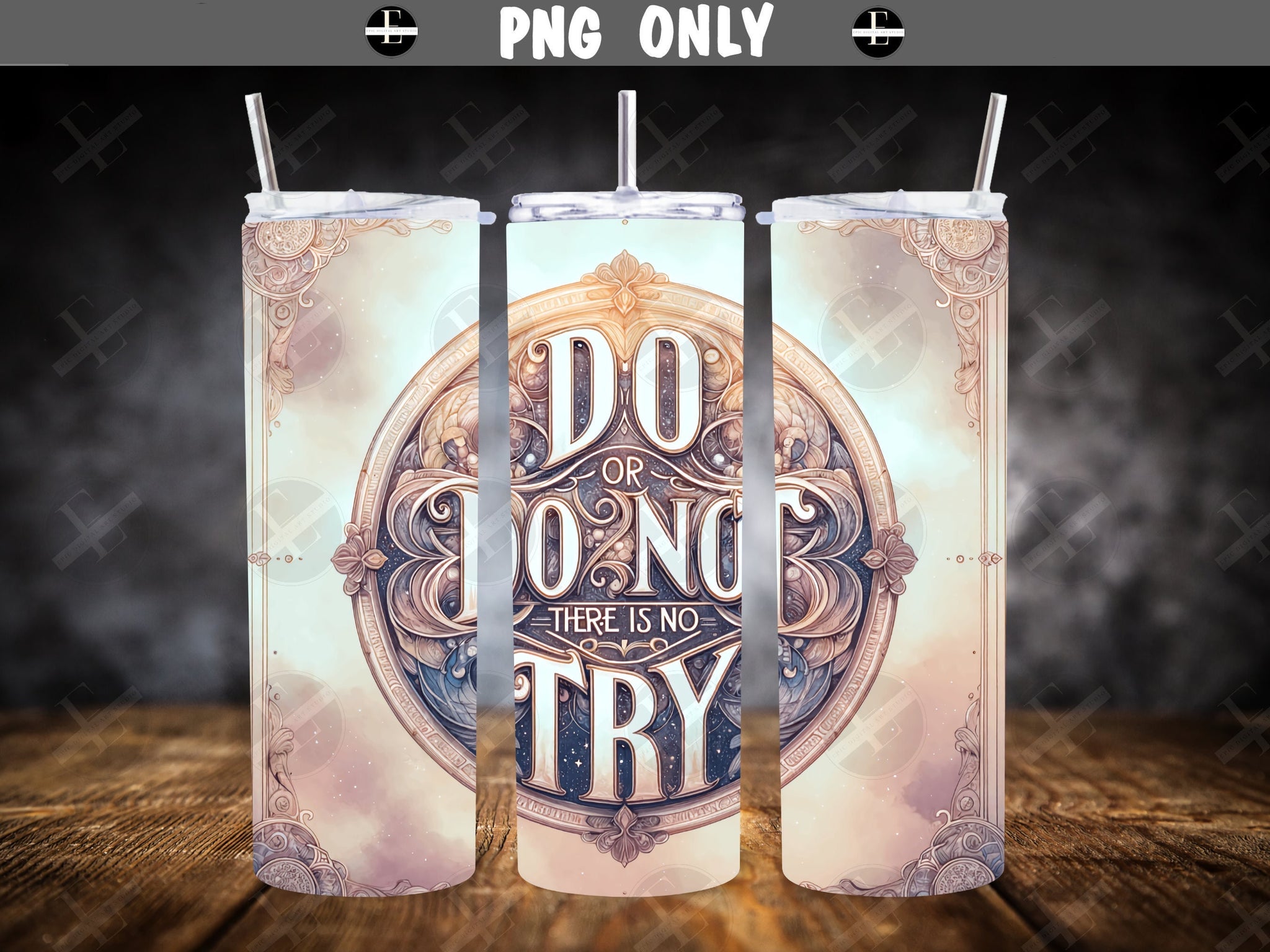 inspirational tumbler wraps, yado do or do not there is no try skinny tumbler design 20 oz